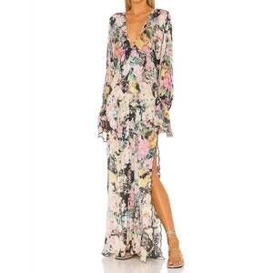 HEMANT & NANDITA Long Sleeve Floral Maxi Dress - NWT